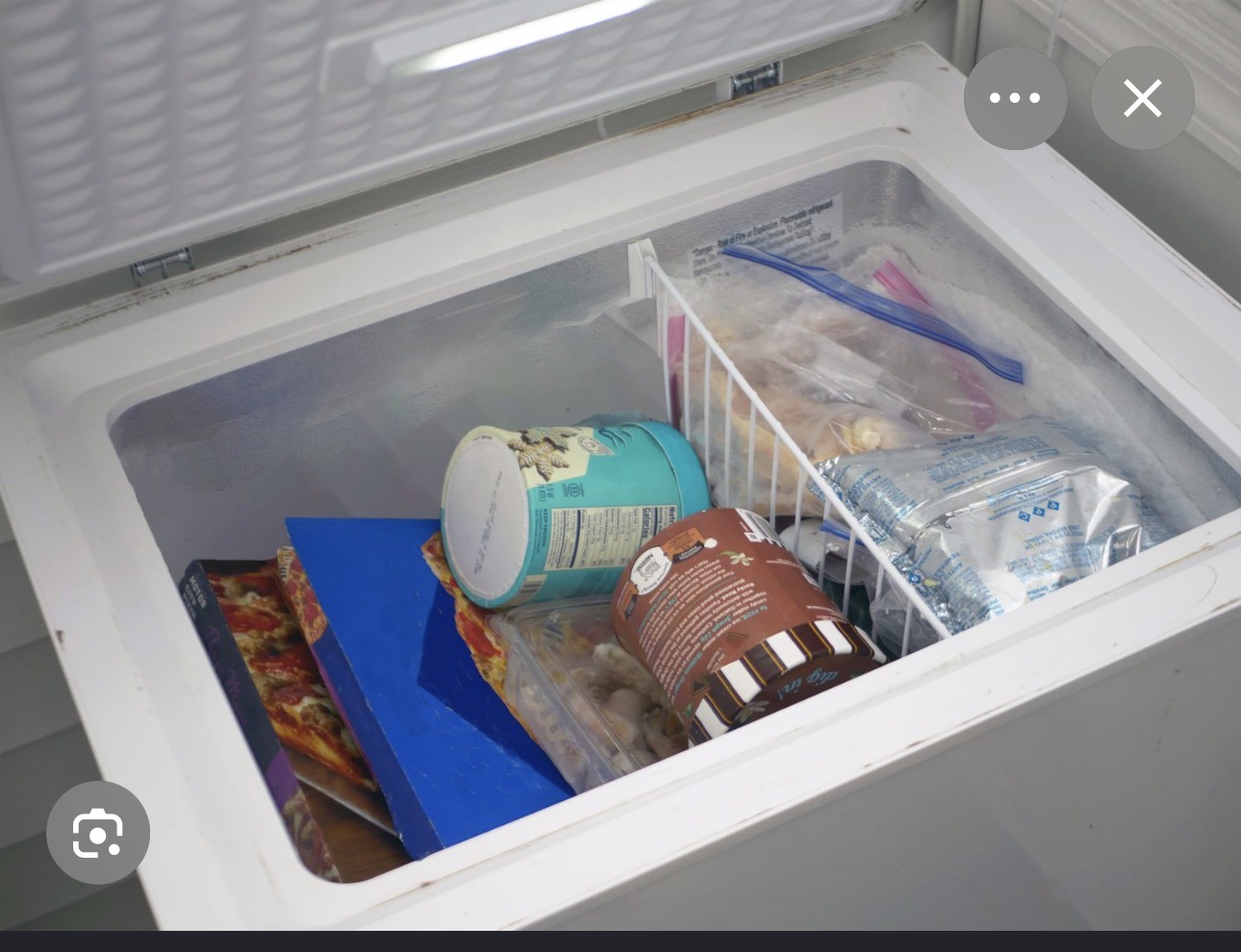 Chest Freezer Interior Storage View