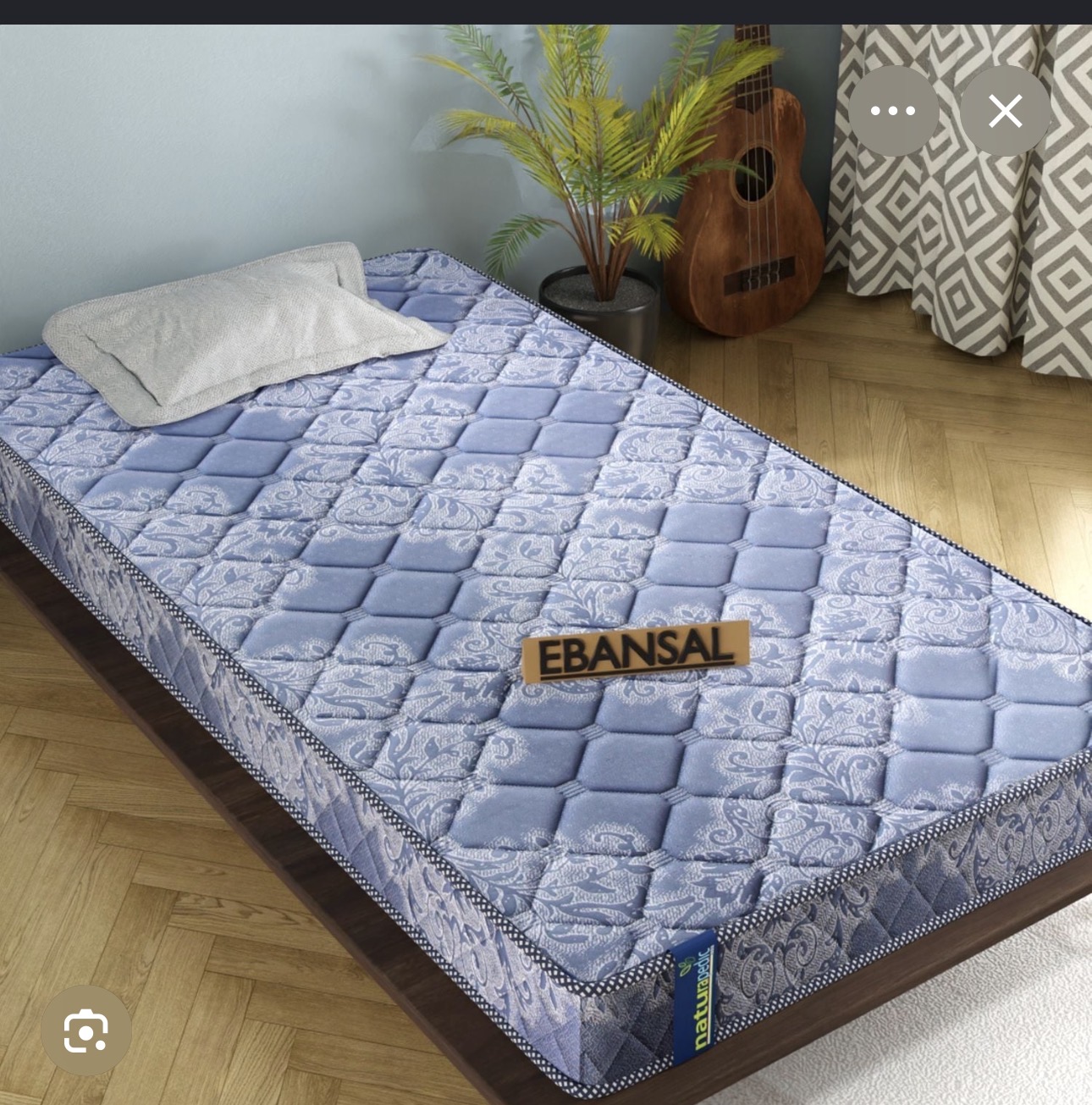 Blue quilted mattress