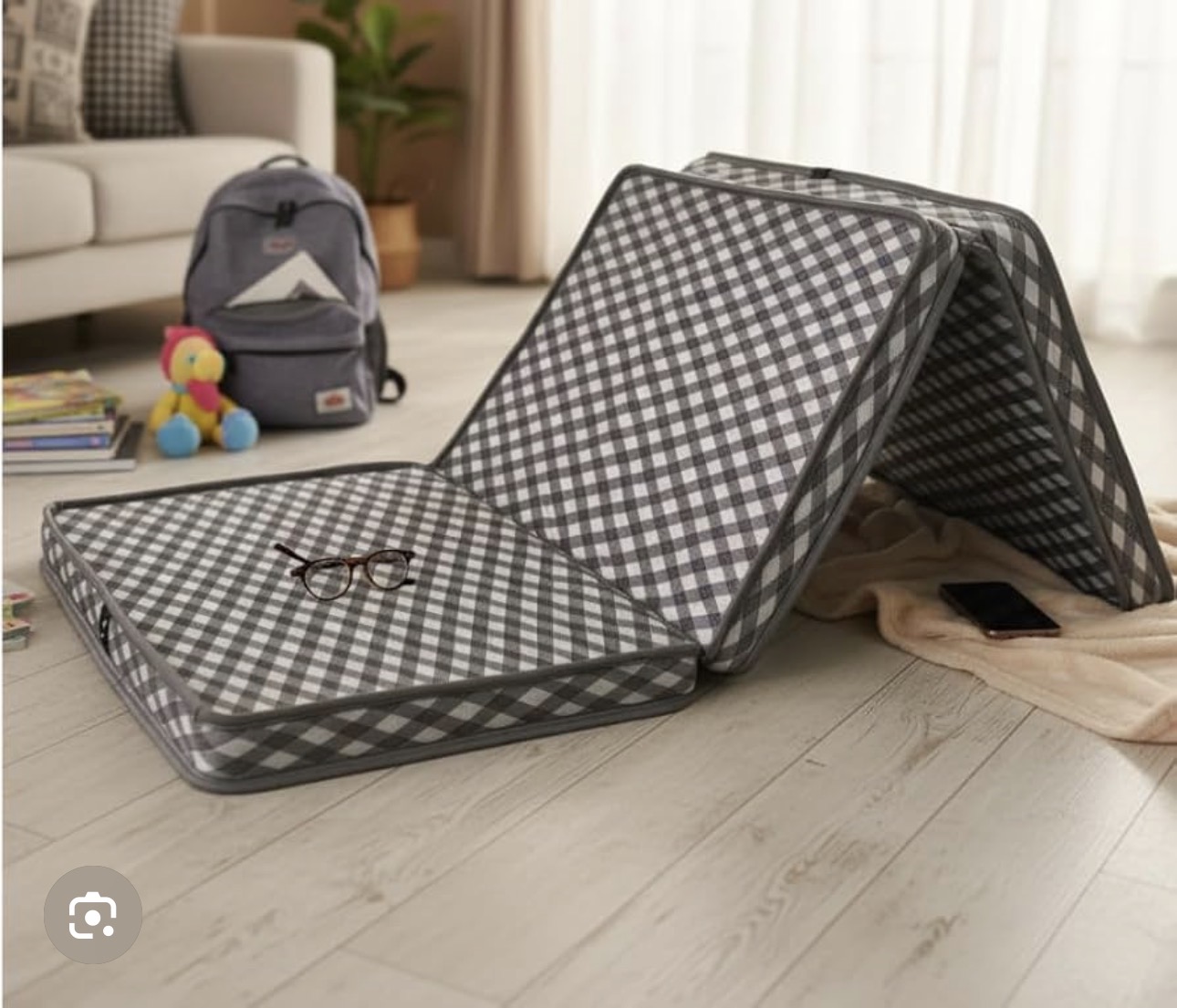 Grey folding mattress