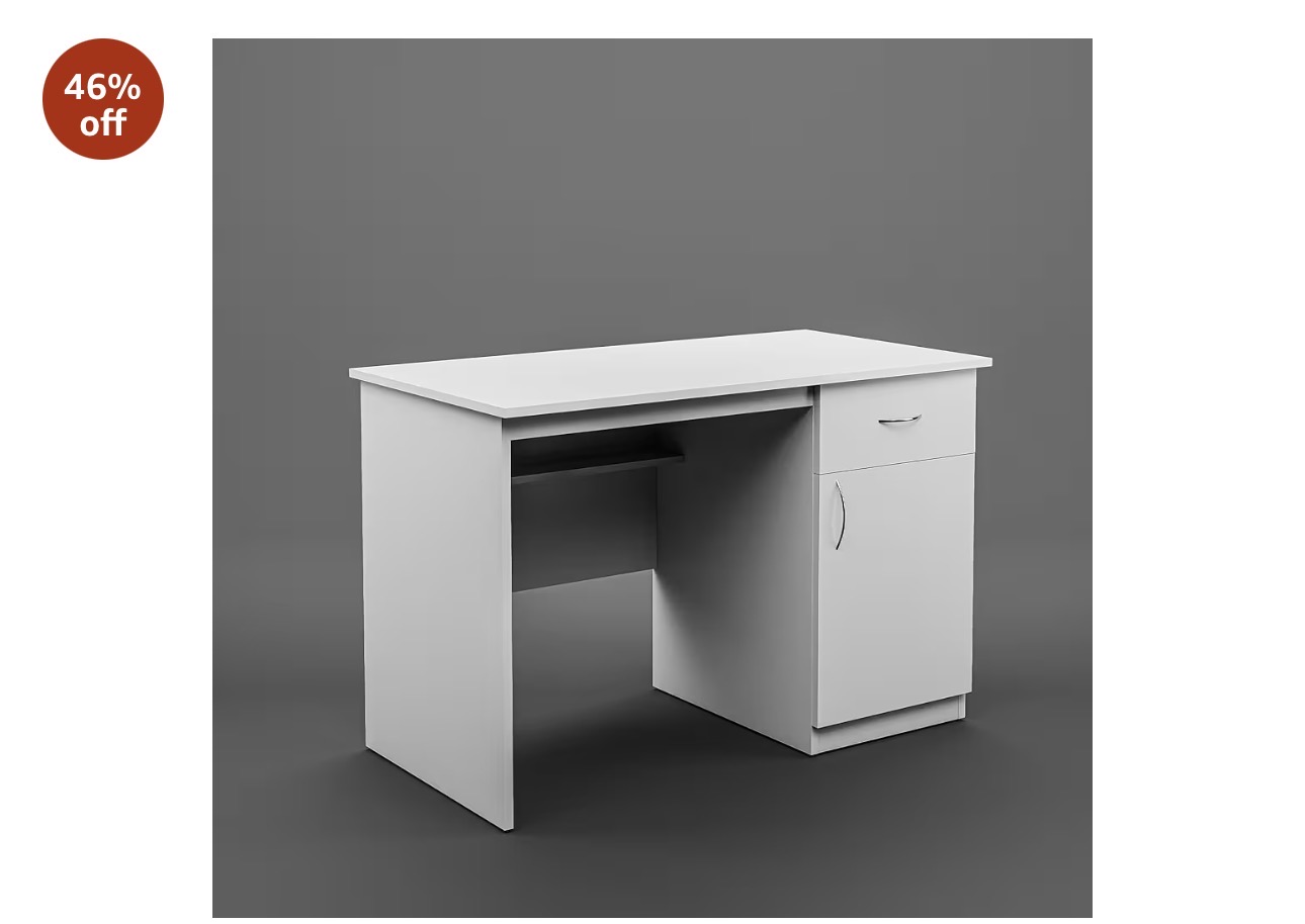 Compact White Office Table