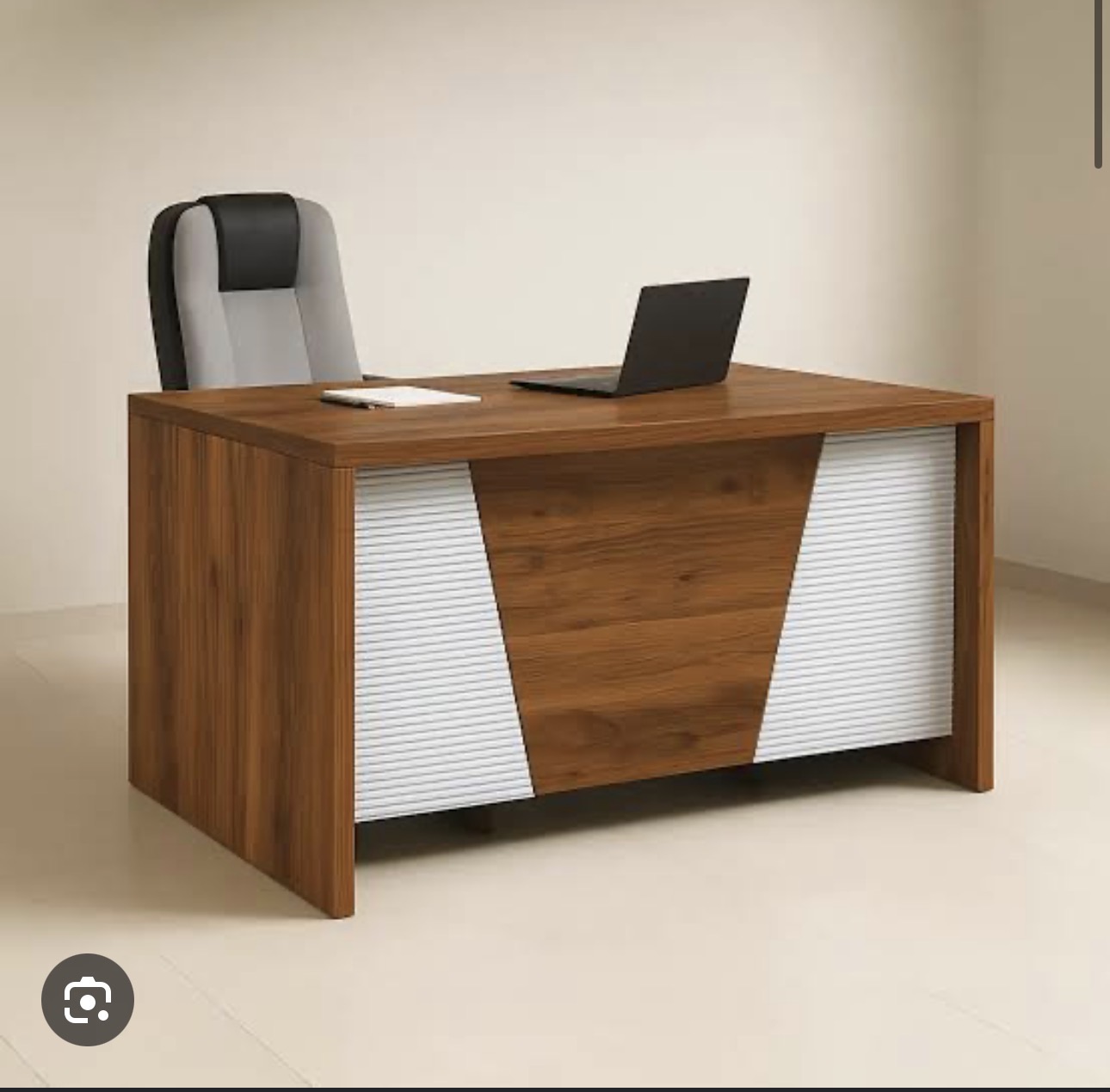 Walnut and White Office Table