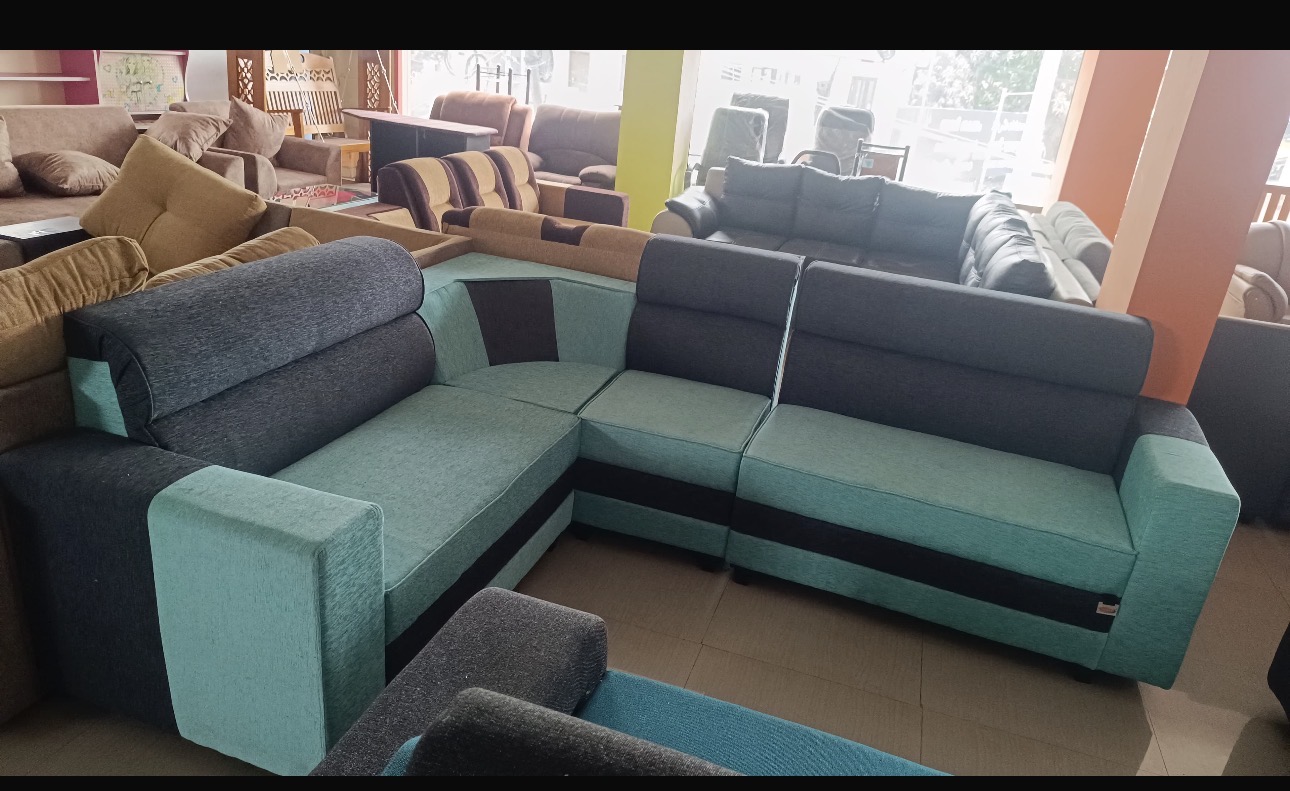 Teal and charcoal Corner Setty